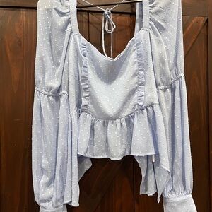 BLUSH BOUTIQUE CROPPED PEASANT TOP